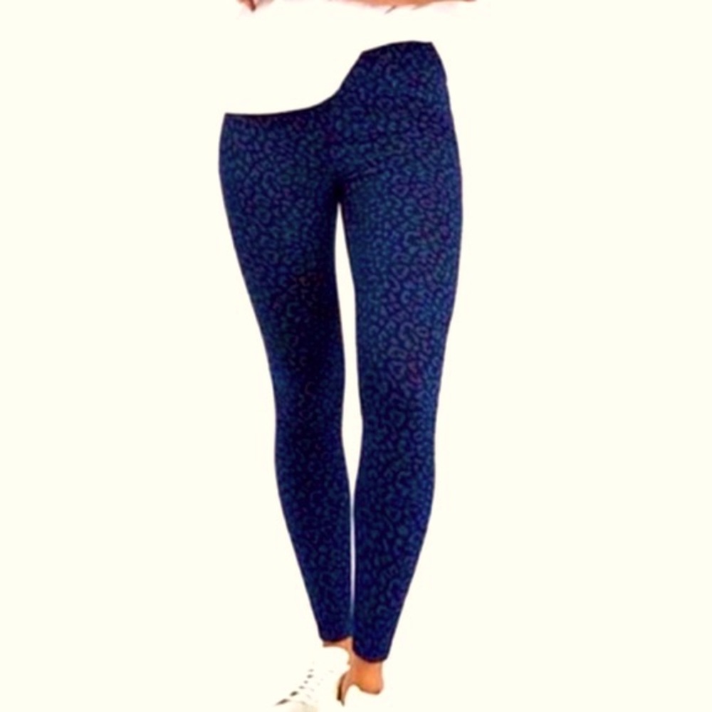 Spanx Jean-ish Legging, Denim leopard size small